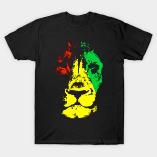 Rastafari Lion Face Rasta Colors Style T-Shirt